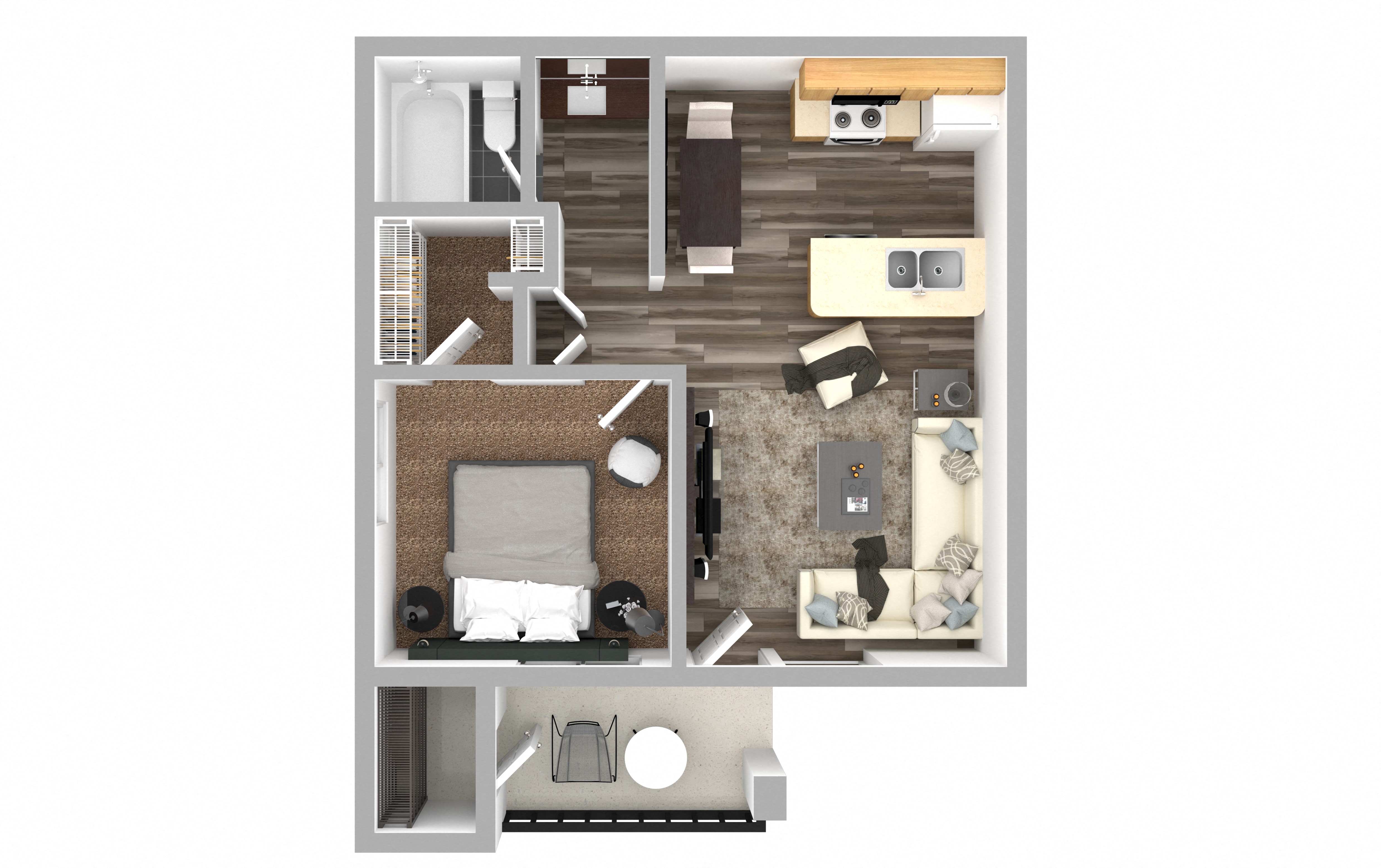 one bedroom apartment layout